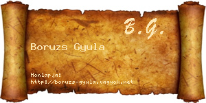 Boruzs Gyula névjegykártya