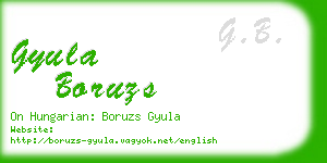 gyula boruzs business card